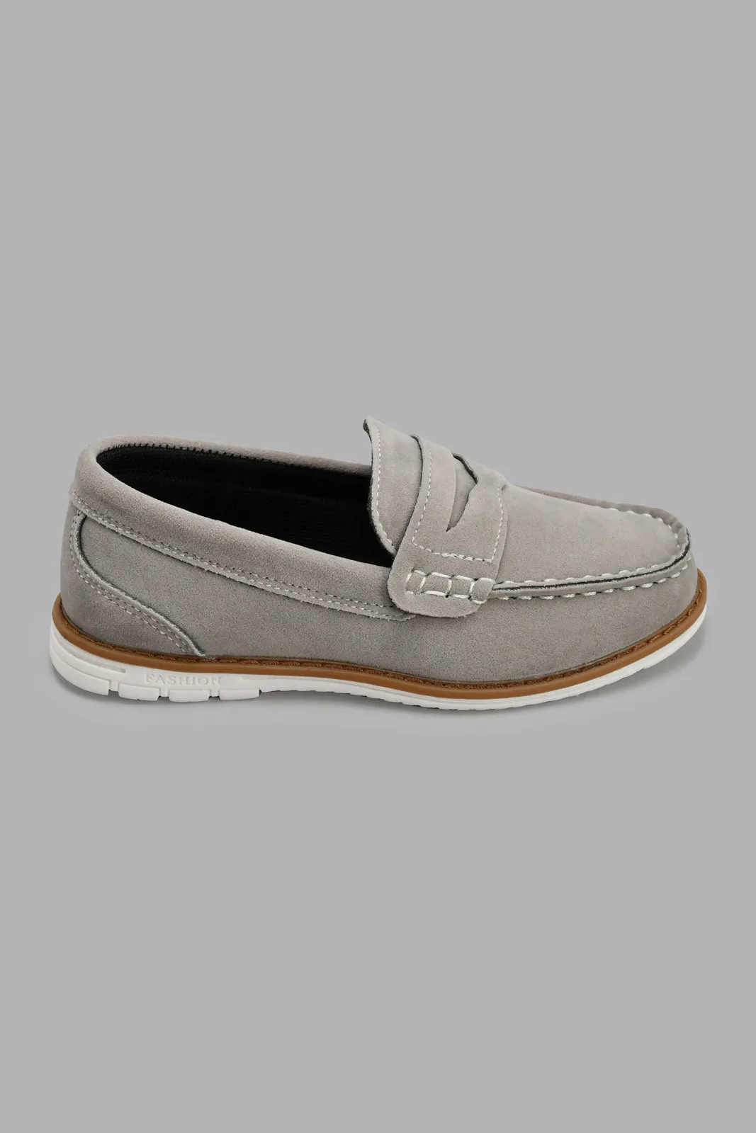 Grey Textured Loafer