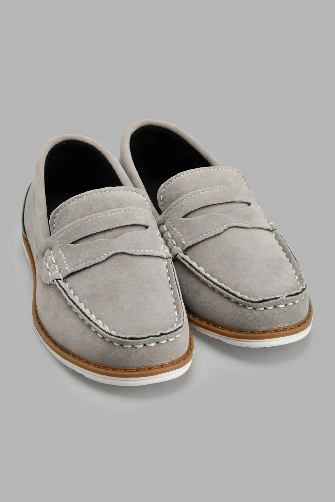 Grey Textured Loafer