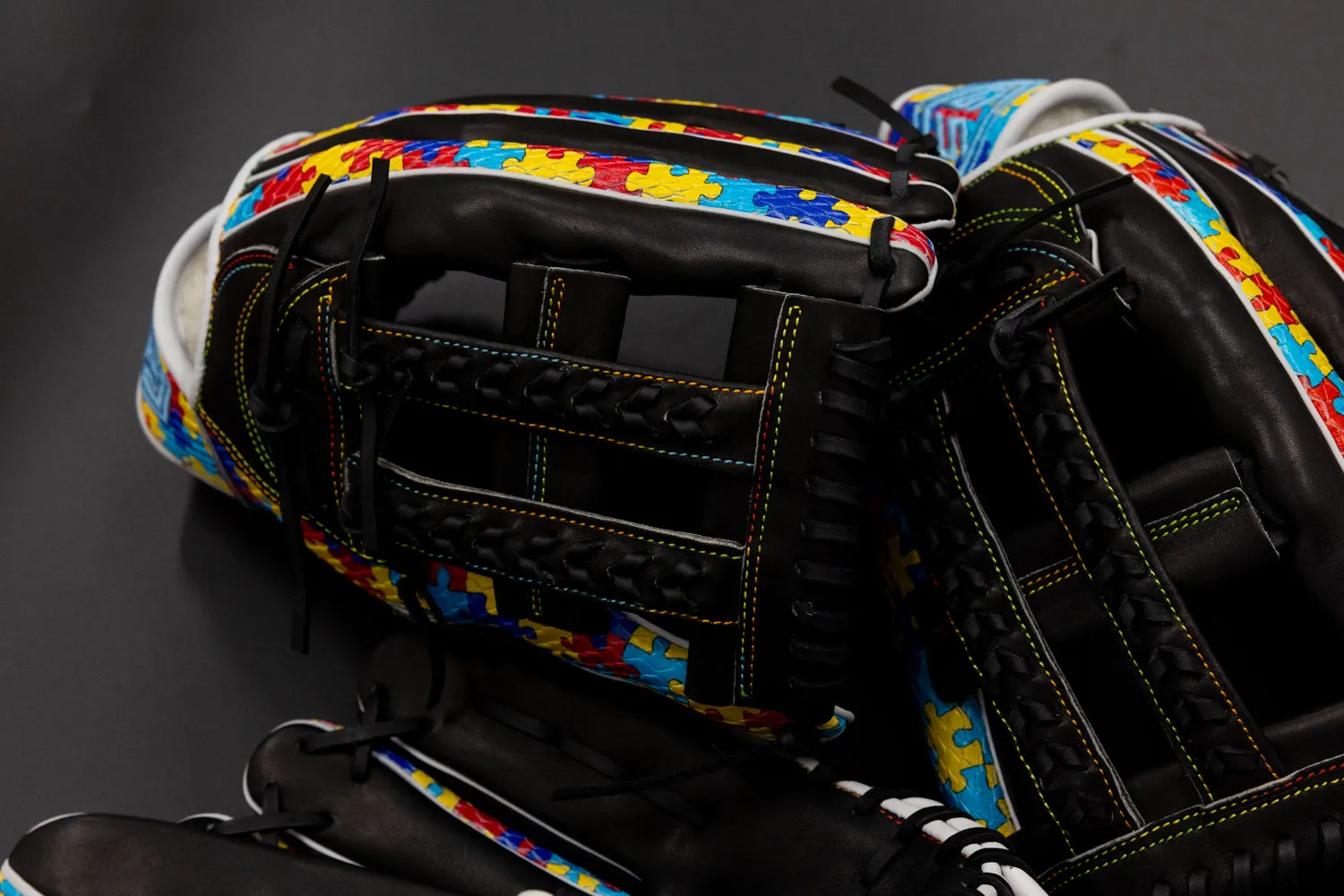 GS Sports Signature Series Laced H Web Ball Glove - Autism Snakeskin with Black Leather