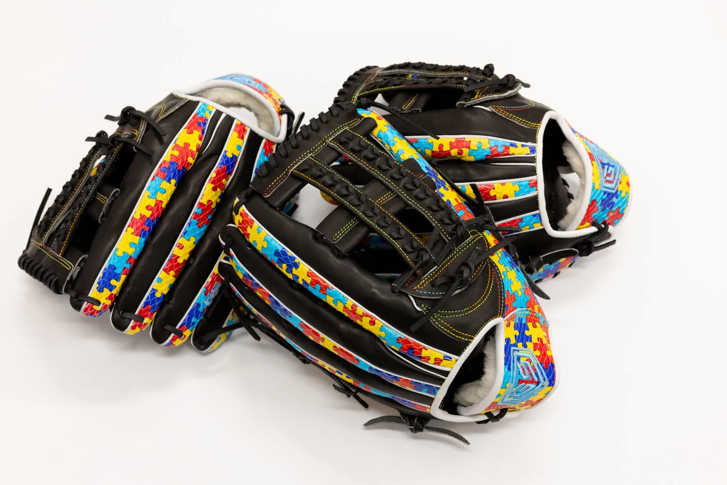 GS Sports Signature Series Laced H Web Ball Glove - Autism Snakeskin with Black Leather