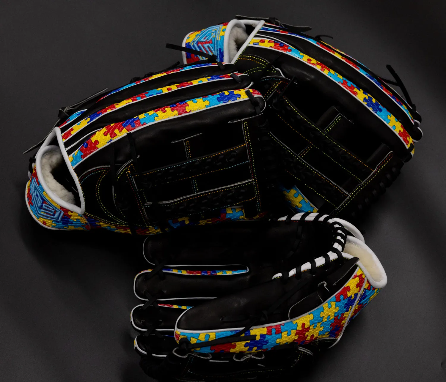 GS Sports Signature Series Laced H Web Ball Glove - Autism Snakeskin with Black Leather