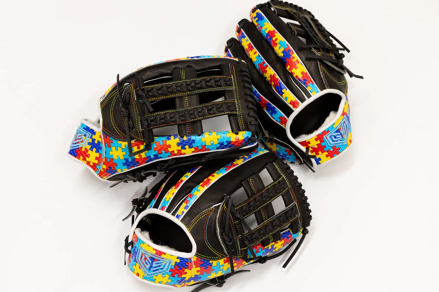 GS Sports Signature Series Laced H Web Ball Glove - Autism Snakeskin with Black Leather