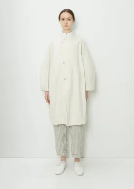 Half-length Cotton Linen Collarless Coat