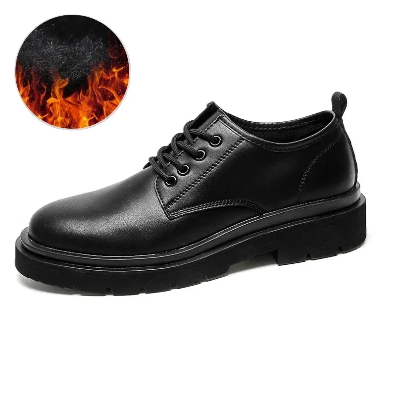 Hnzxzm Black Business Men Split Leather Shoes Comfortable Formal Dress Office Casual Shoes Fashion Men Large Size 46 47 48 Martin Shoes