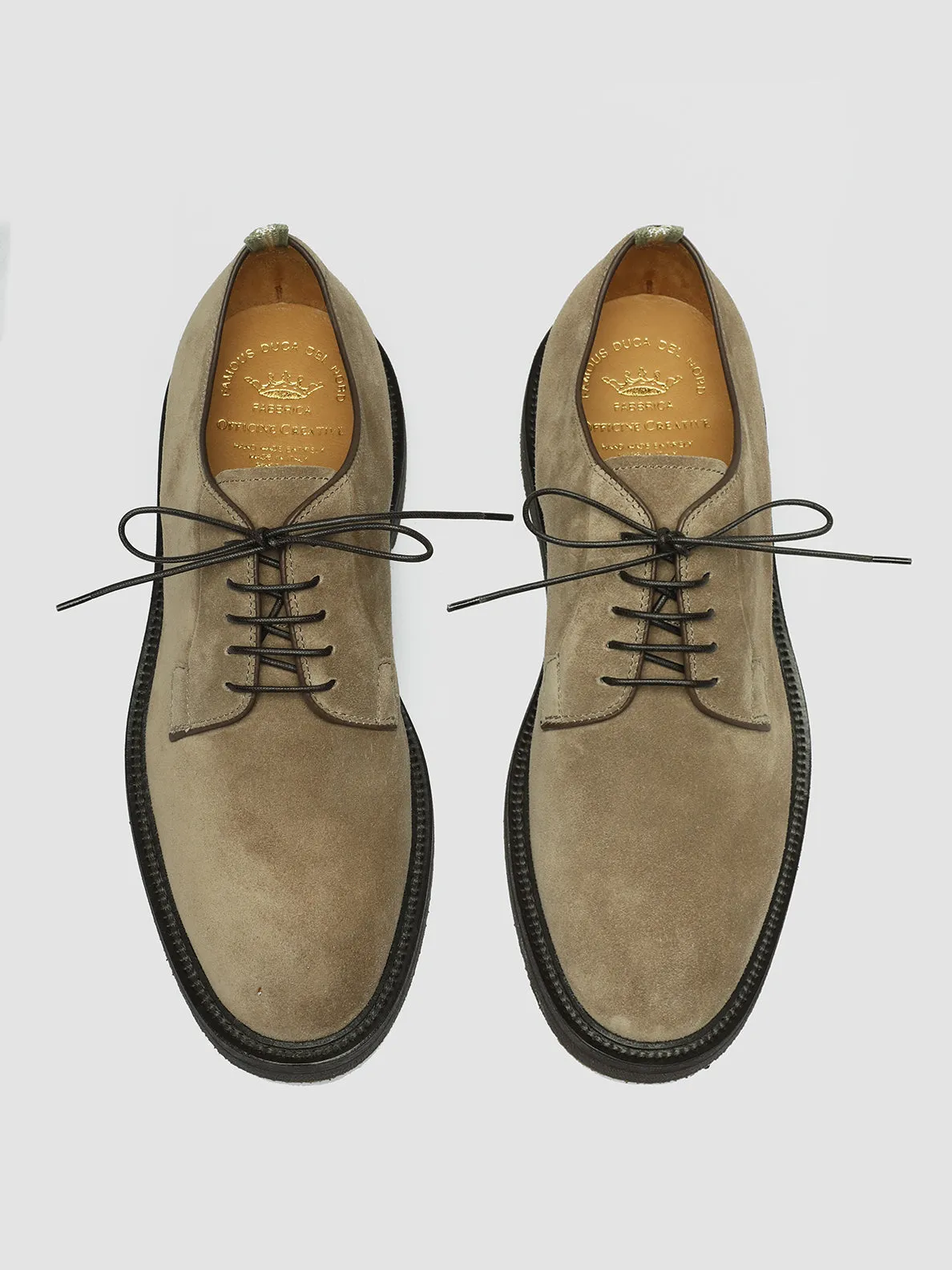 HOPKINS FLEXI 201 - Taupe Suede Derby Shoes