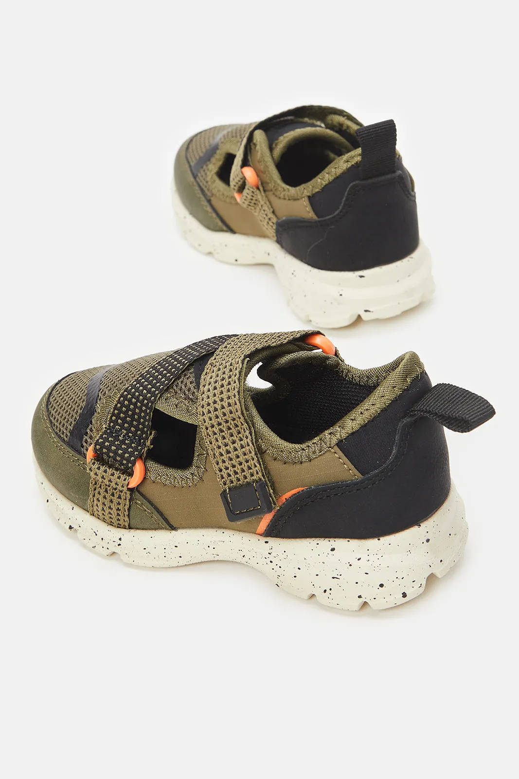 Infant Boys Green Strap Trainers