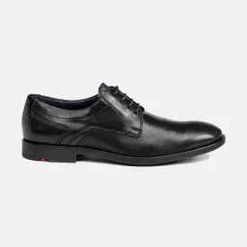 LLOYD LANCE Lace-up Smooth and Embossed Leather Derby Shoe / Black