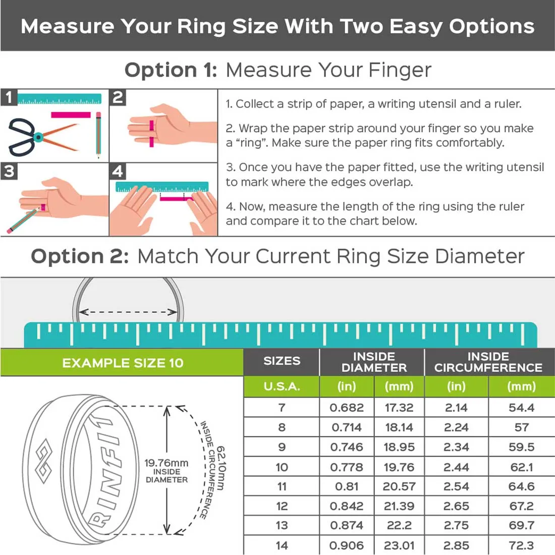 Men's Infinity Silicone Ring, Rinfit-Air. Comfortable & Durable Wedding Band.