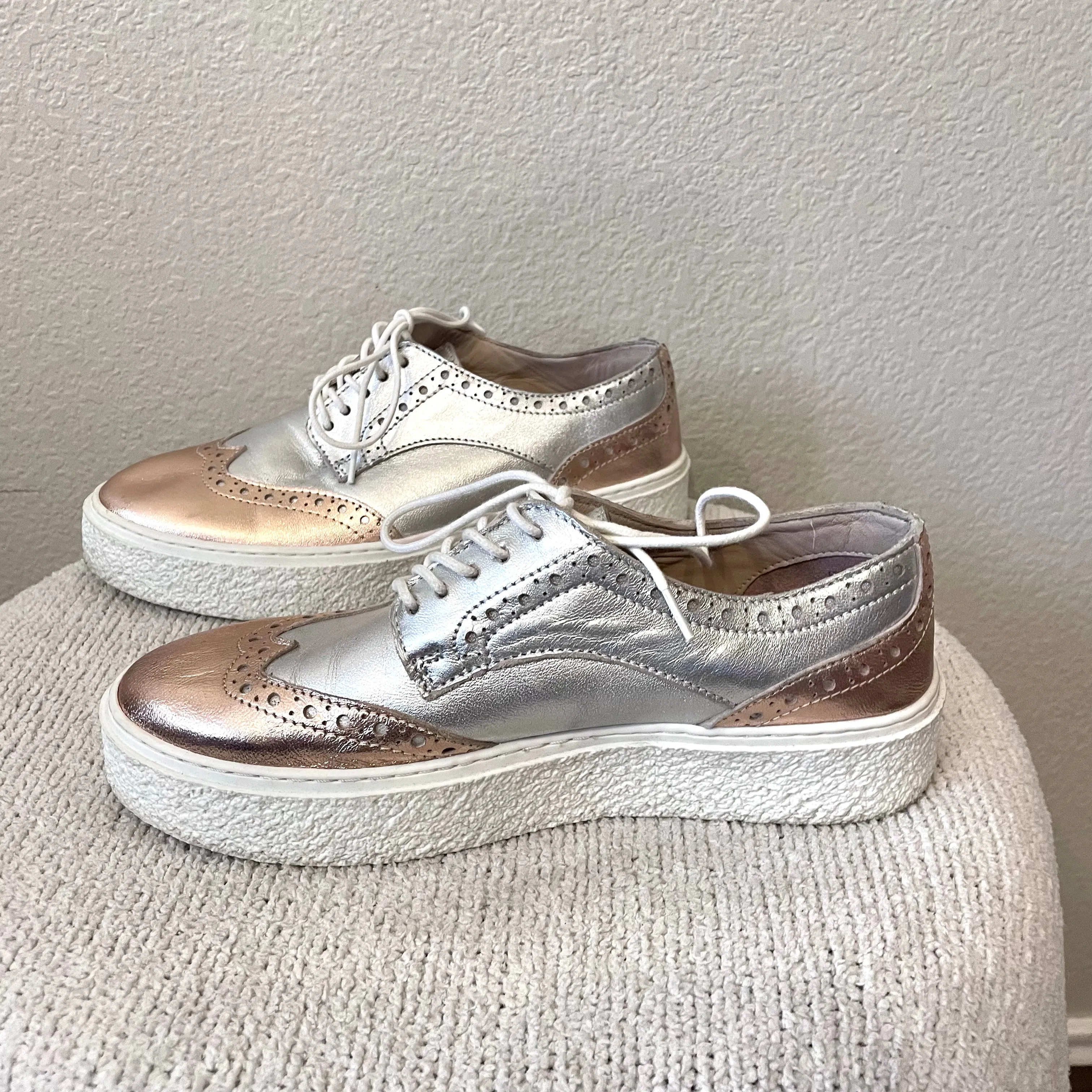 Metallic Platform Sneakers