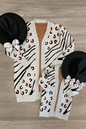 Mom & Me - Leopard & Zebra Print Cardigan