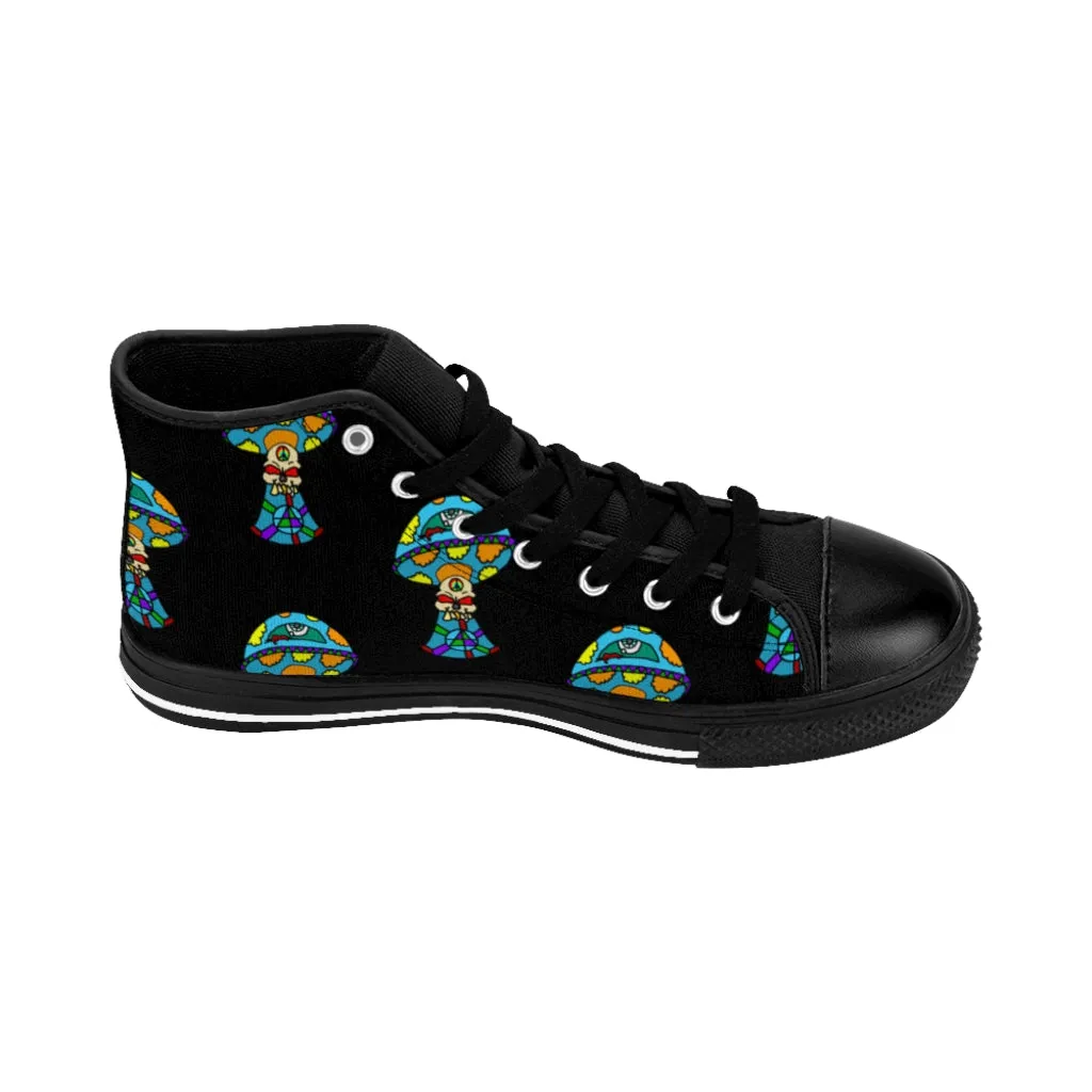 Multicolored Skull Shroom Women's High-top Sneakers