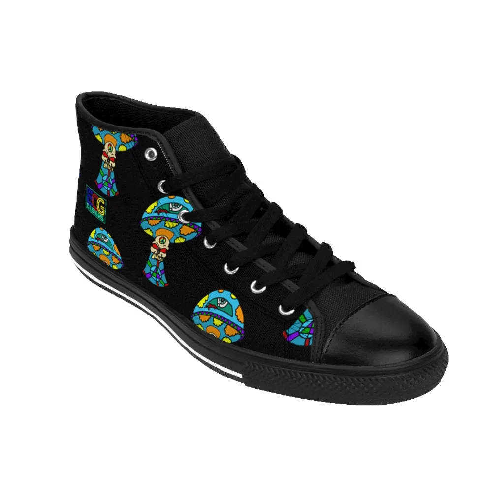 Multicolored Skull Shroom Women's High-top Sneakers