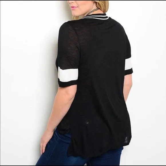 NEW Blouse Comfortable Lightweight Black Plus Size