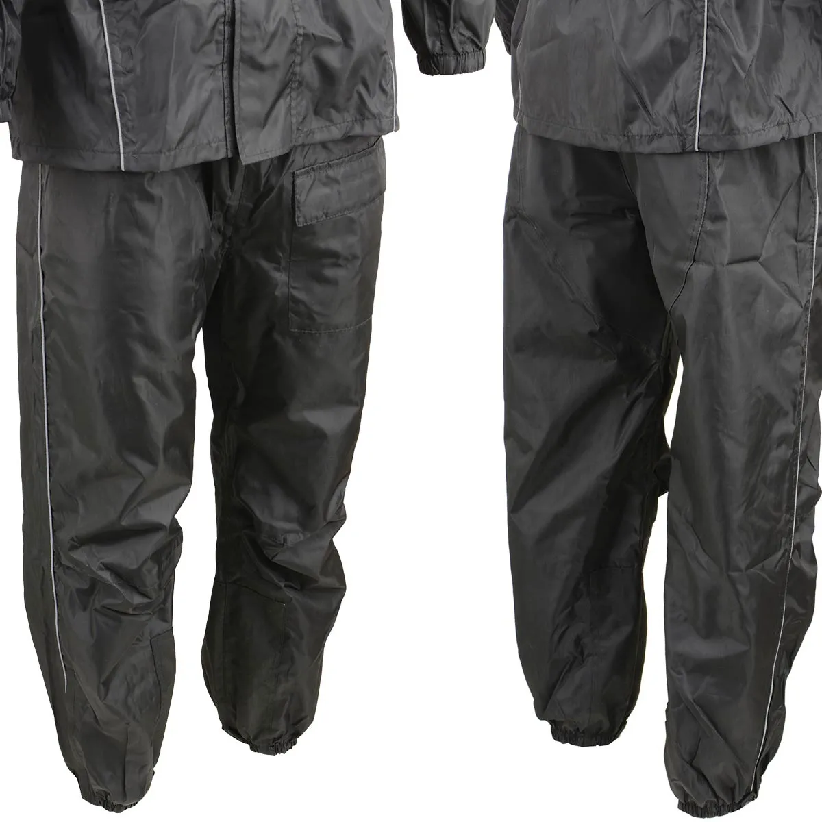 NexGen SH2215 Men's Lightweight Oxford Nylon Black Water Resistant Rain Suit