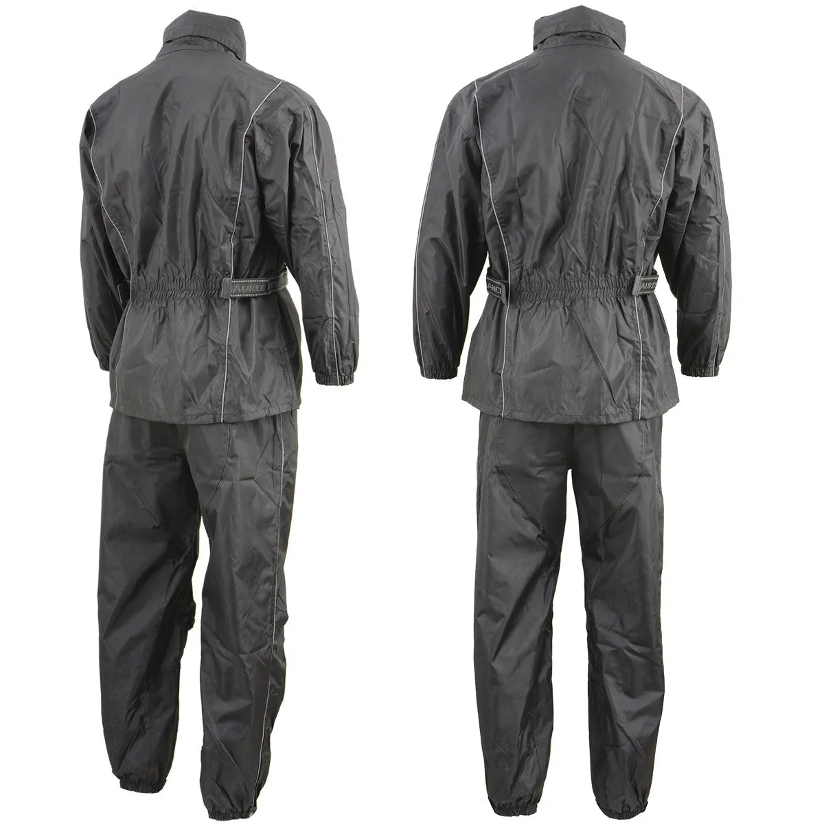 NexGen SH2215 Men's Lightweight Oxford Nylon Black Water Resistant Rain Suit