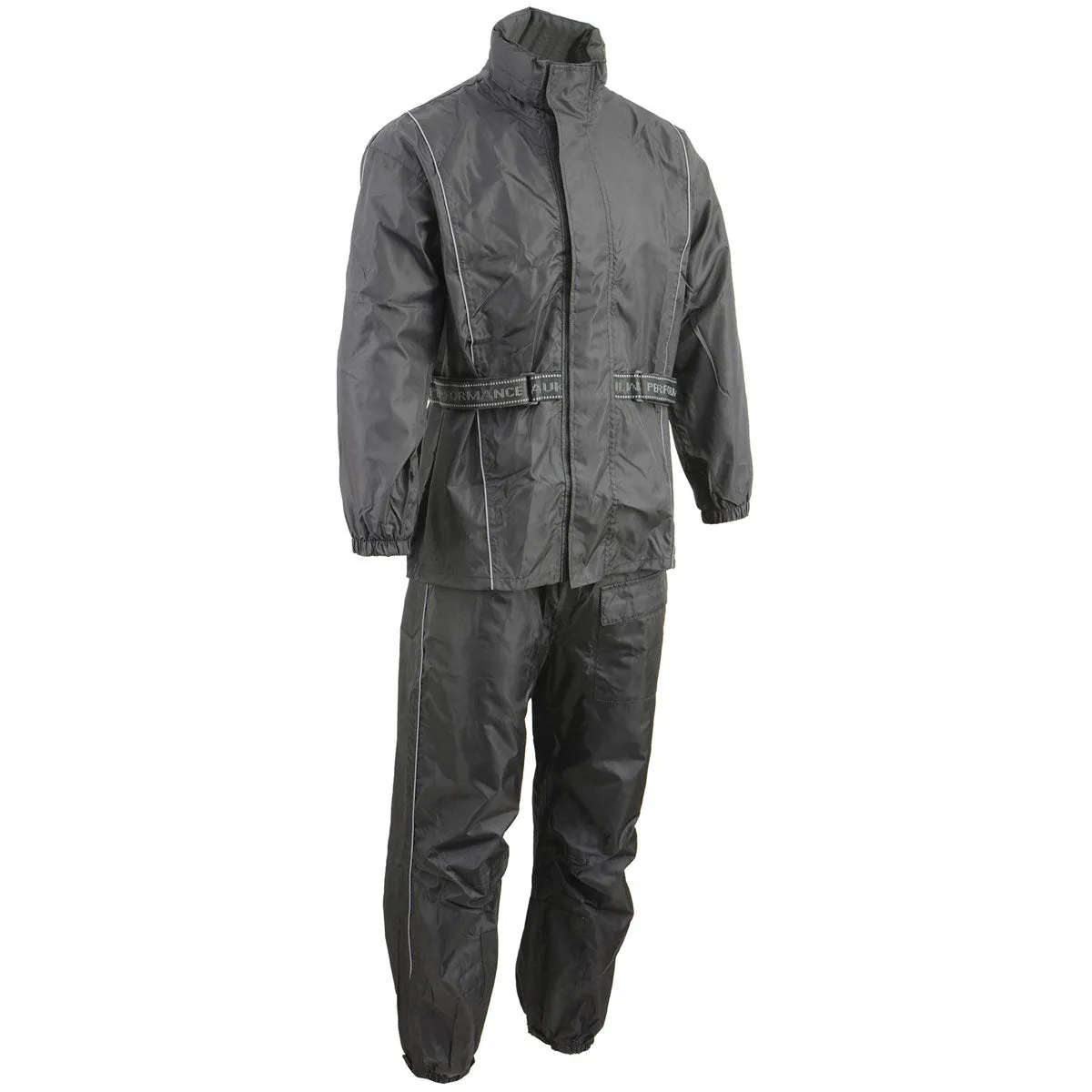 NexGen SH2215 Men's Lightweight Oxford Nylon Black Water Resistant Rain Suit