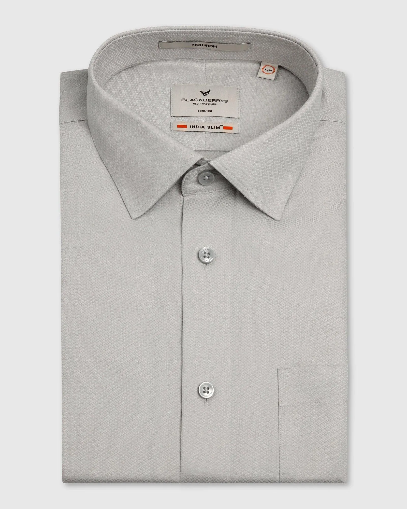 Non Iron Formal Grey Textured Shirt - E31