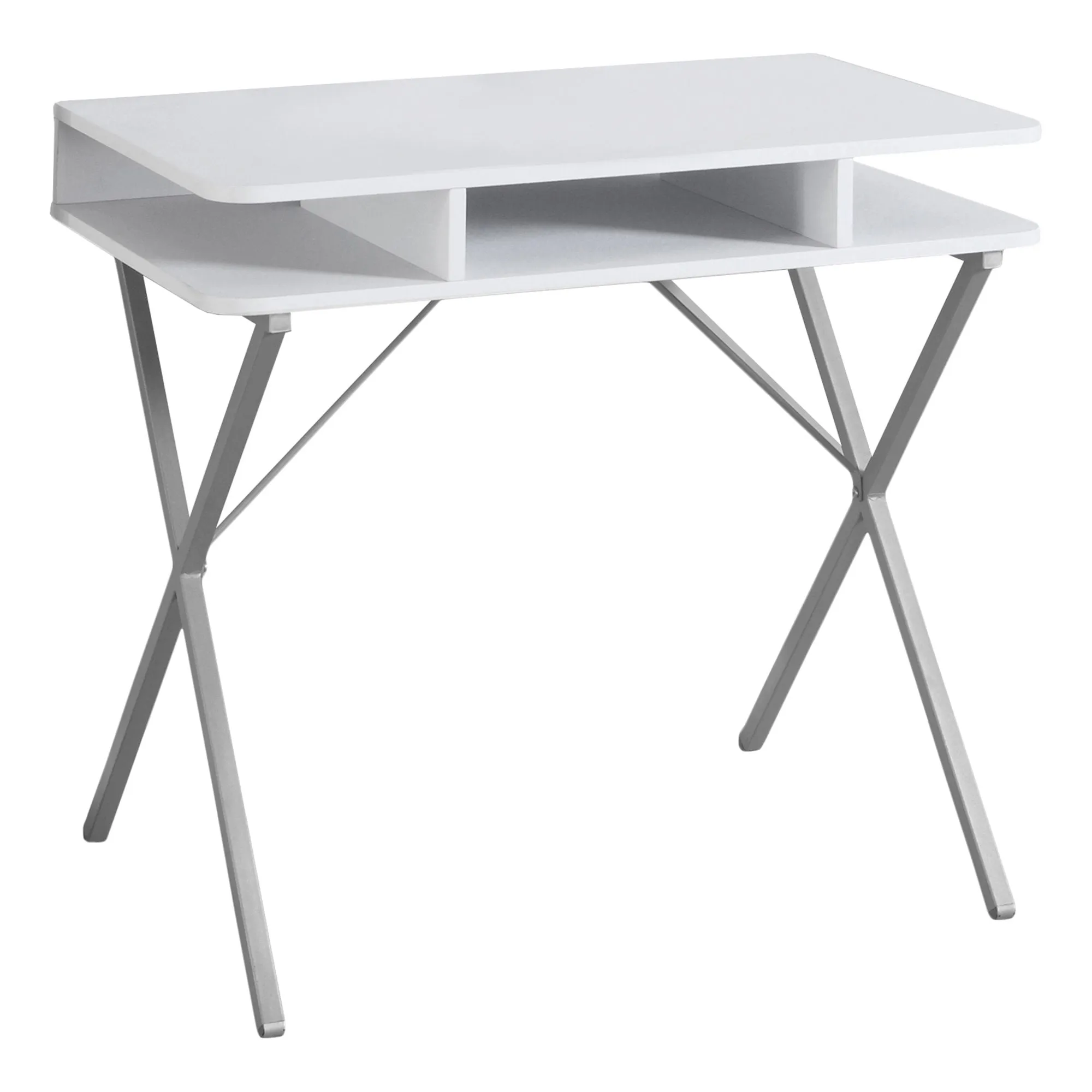 OFFICE SERIES - 31"L / WHITE TOP / SILVER METAL