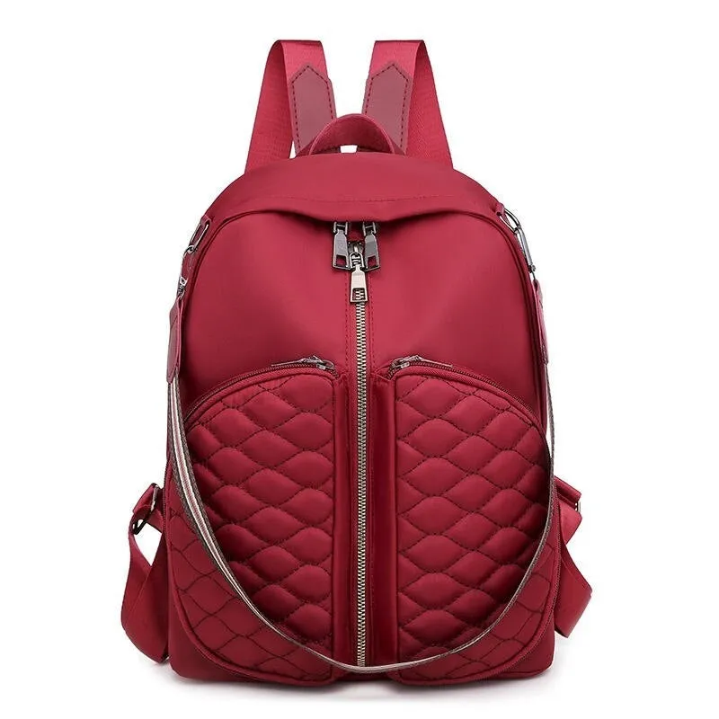 Oxford Soild Color Women Shoulder Backpack