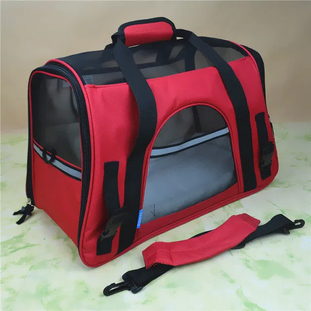 Portable Pet Bag Backpack Cat Carrier Travel Pack with Cashmere Shoulder Strap