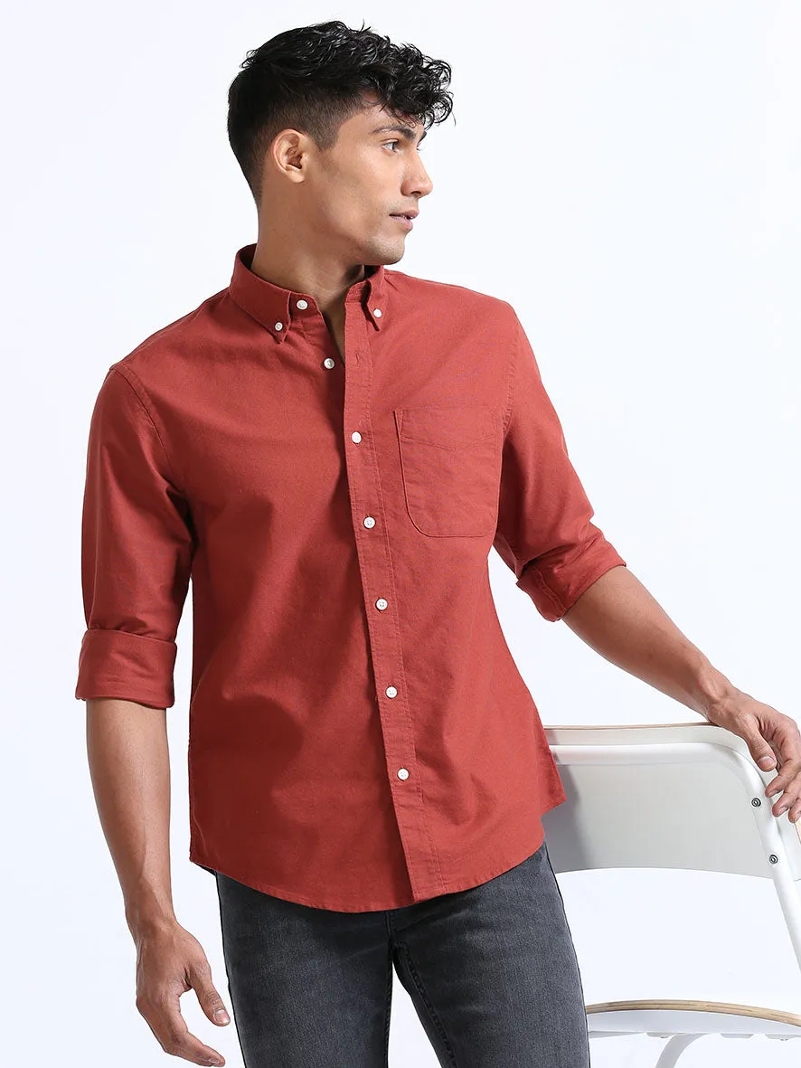 Red Relaxed Fit Oxford Shirt