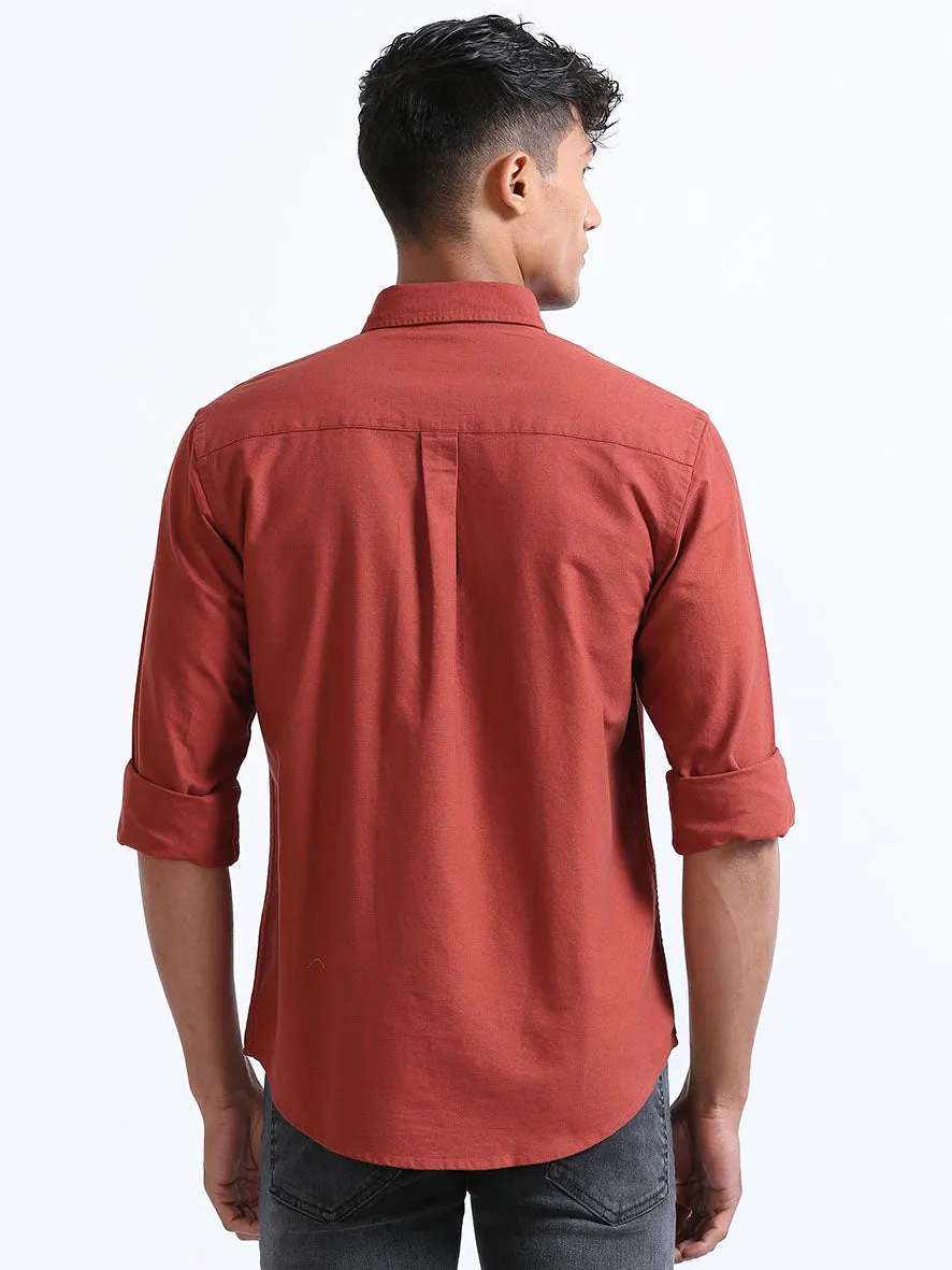 Red Relaxed Fit Oxford Shirt