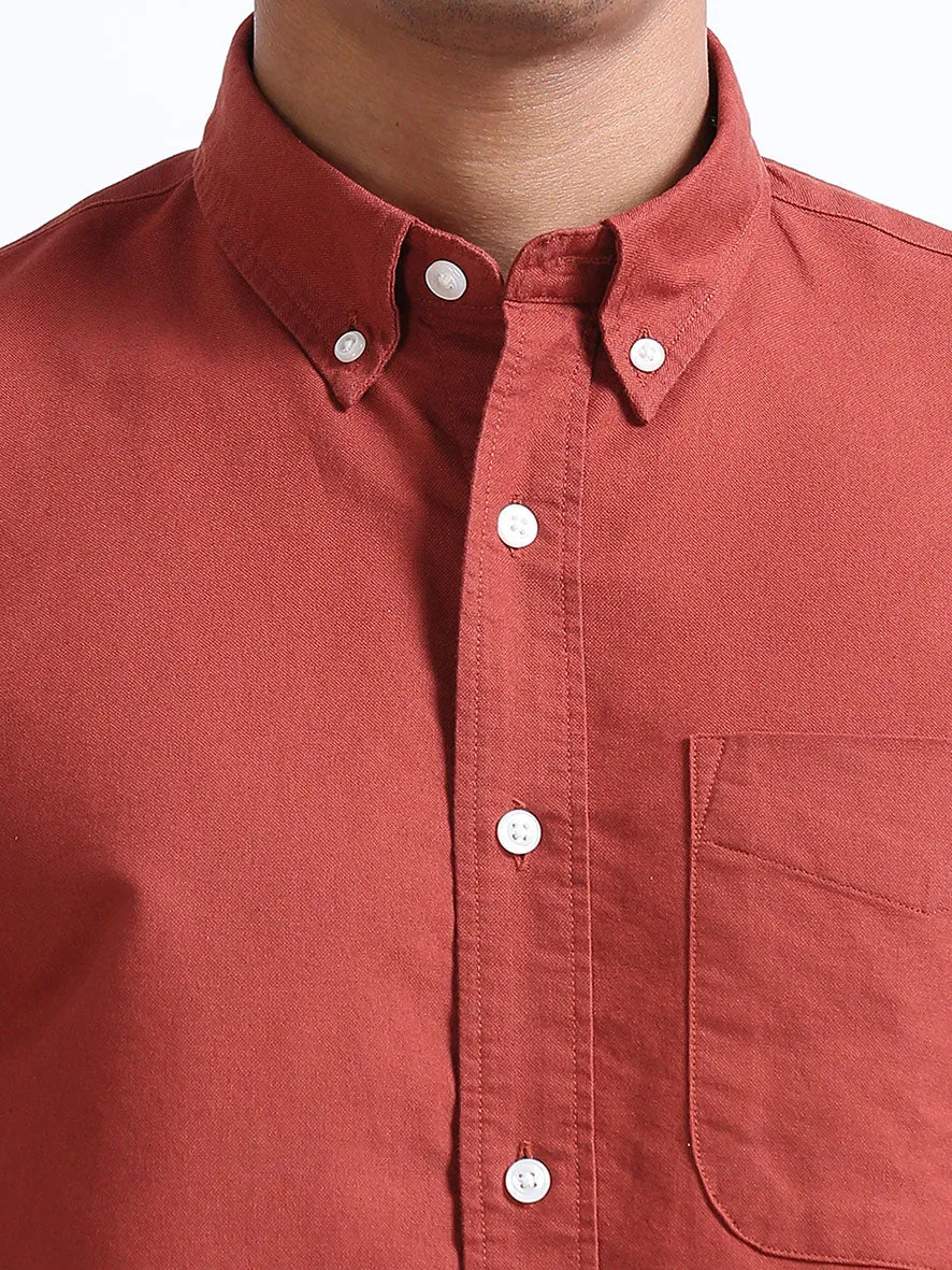 Red Relaxed Fit Oxford Shirt