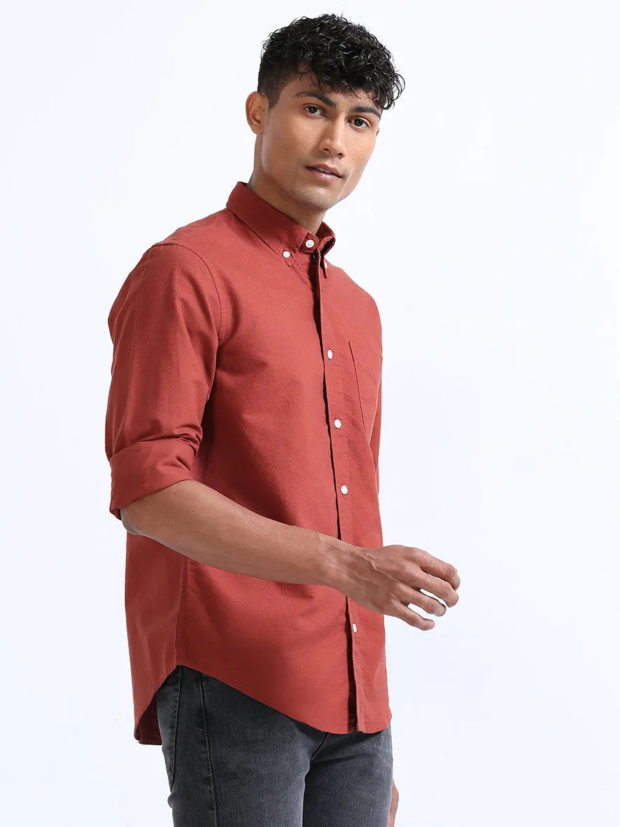 Red Relaxed Fit Oxford Shirt