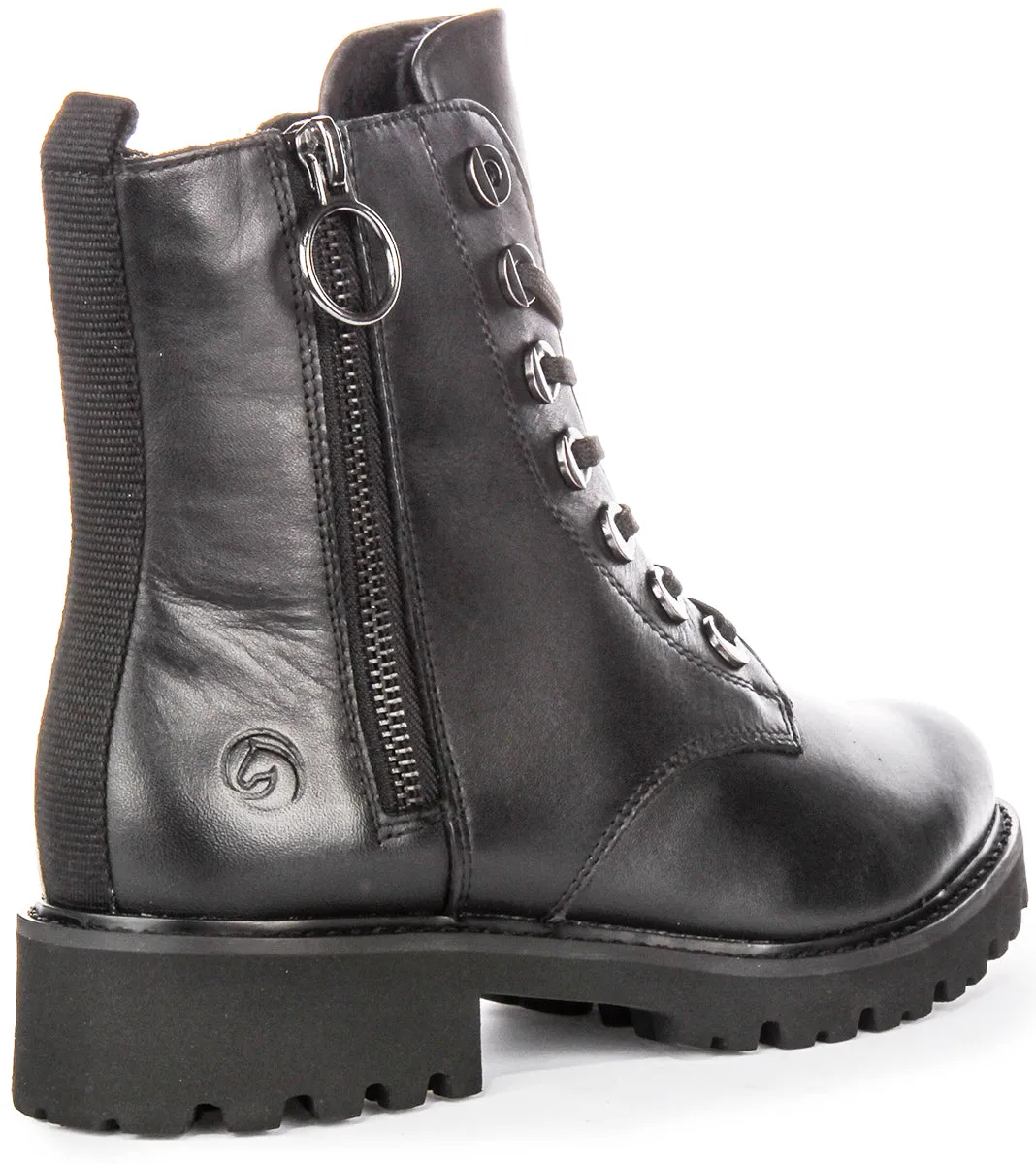 Remonte D8671-01 Combat Boots In Black For Women