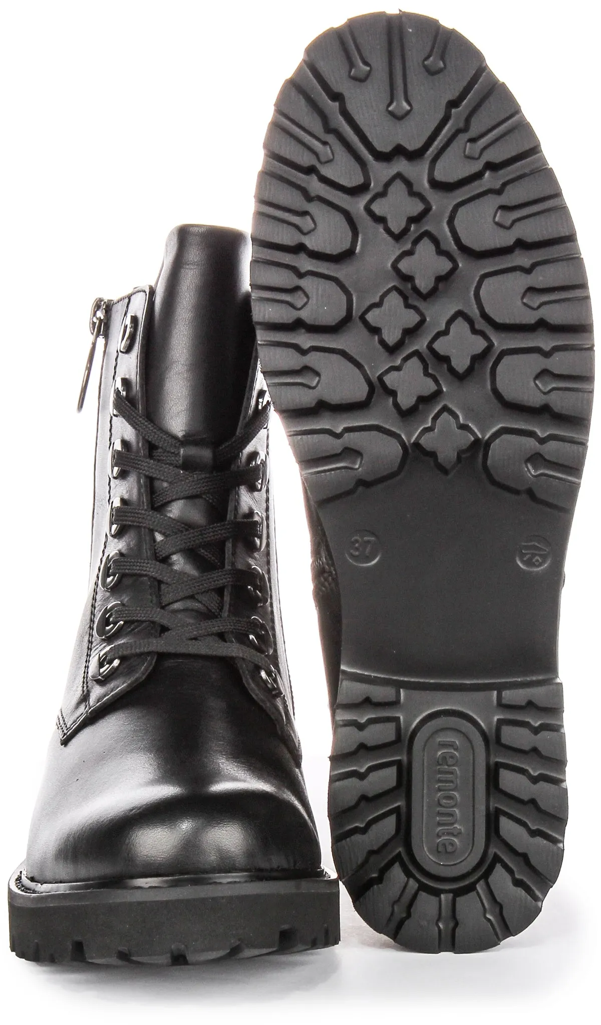 Remonte D8671-01 Combat Boots In Black For Women