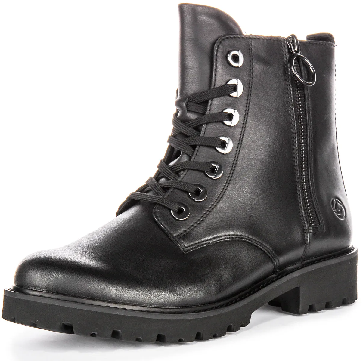 Remonte D8671-01 Combat Boots In Black For Women