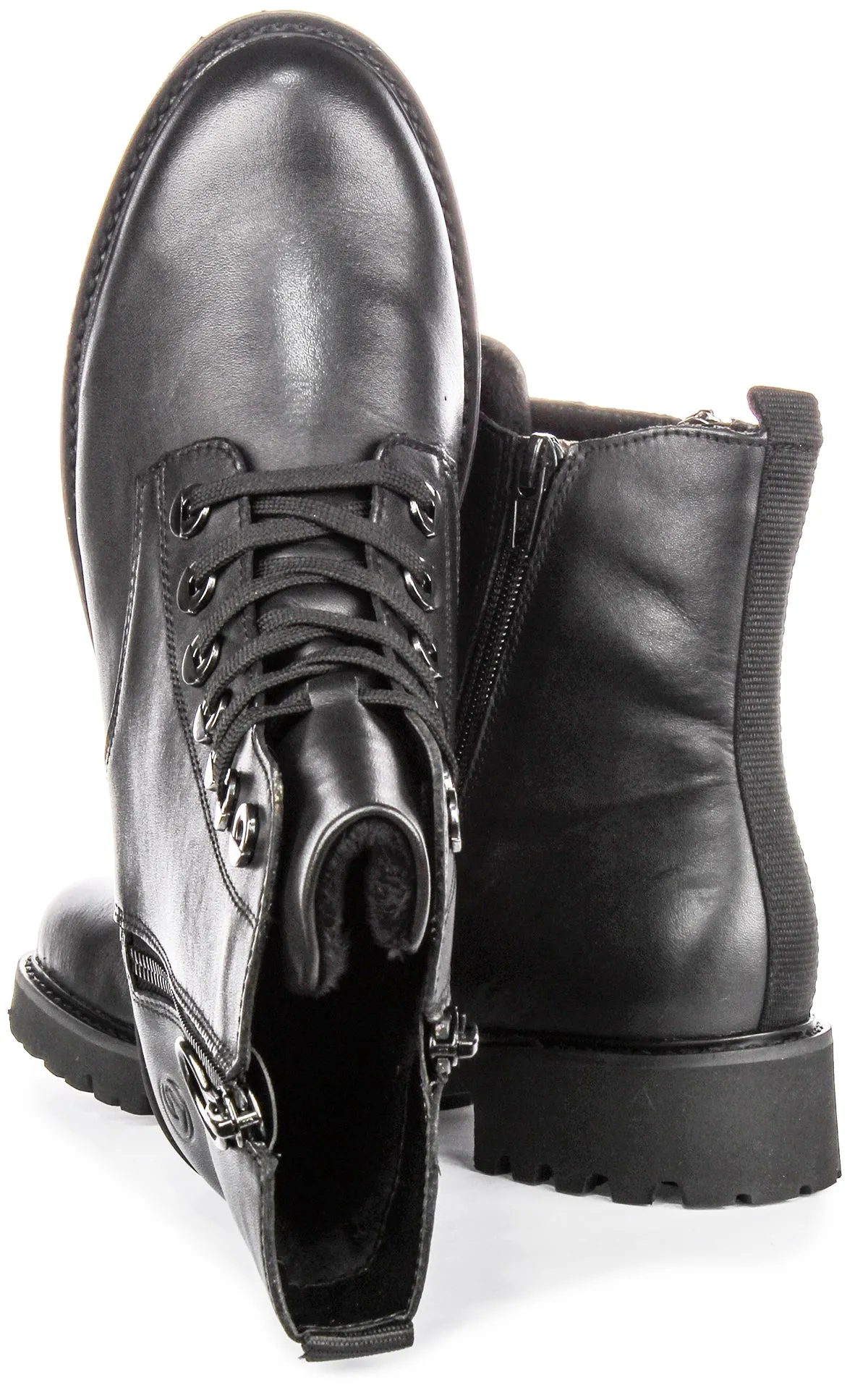 Remonte D8671-01 Combat Boots In Black For Women