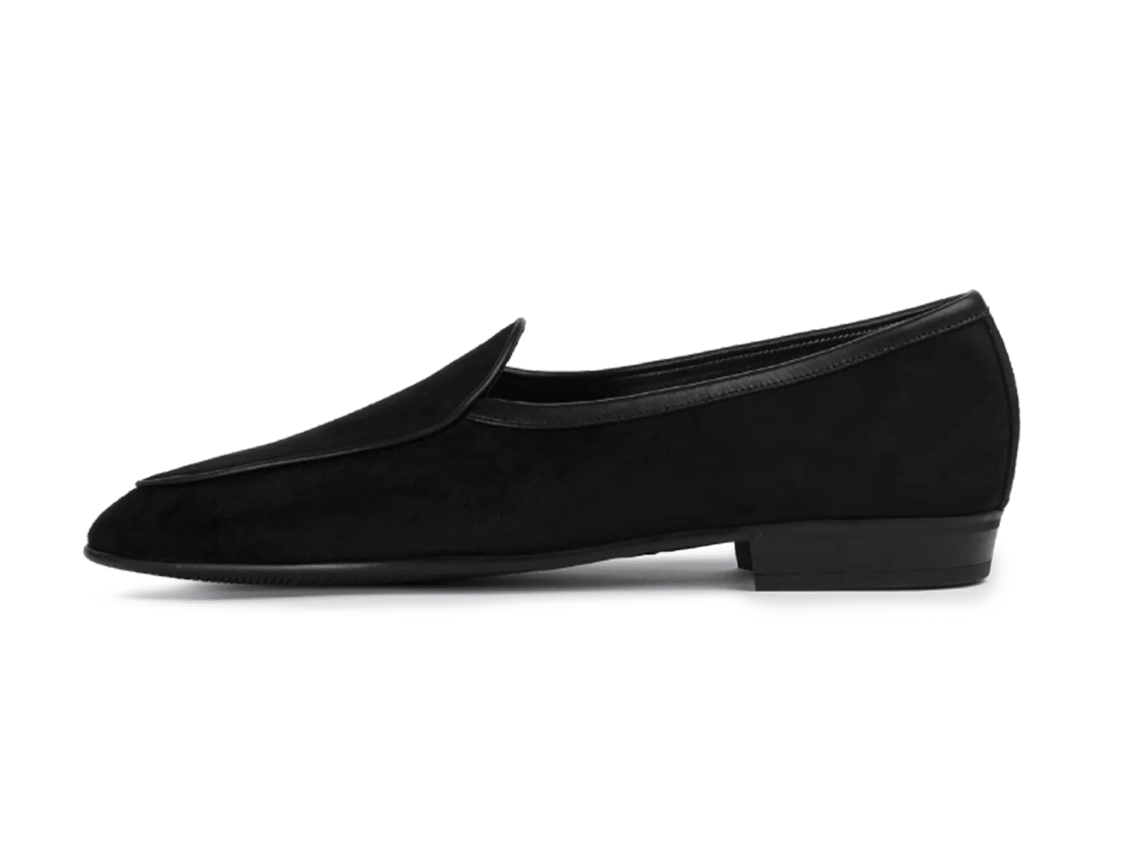 Sagan Classic Loafers in Obsidian Black Asteria Suede with Rubber Sole