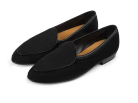 Sagan Classic Loafers in Obsidian Black Asteria Suede with Rubber Sole