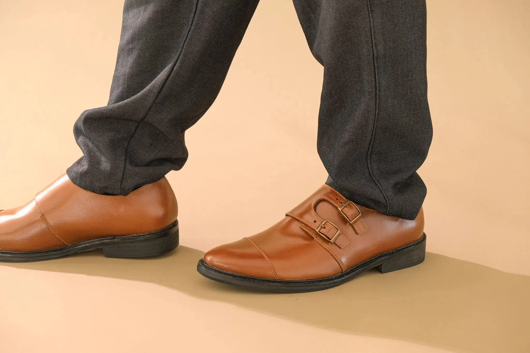 SANTIAGO Double Monkstrap Oxford - Tan