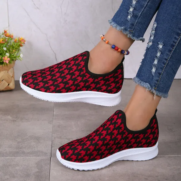 sealbeer - Red Casual Patchwork Round Comfortable Shoes