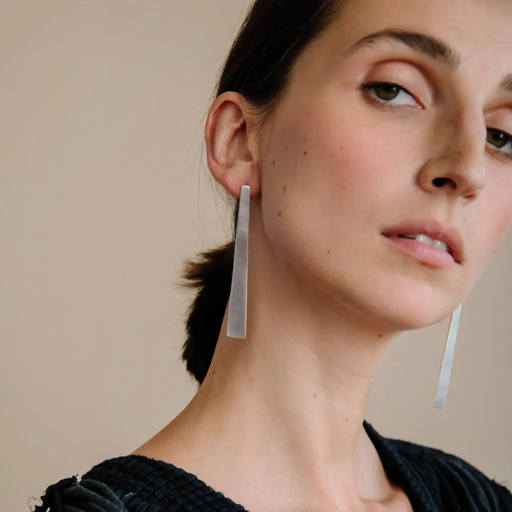 Smooth Path Statement Earrings - Sterling Silver