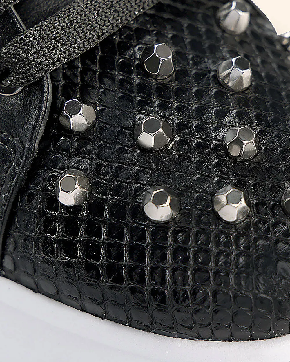 Sneakers black exotic leather