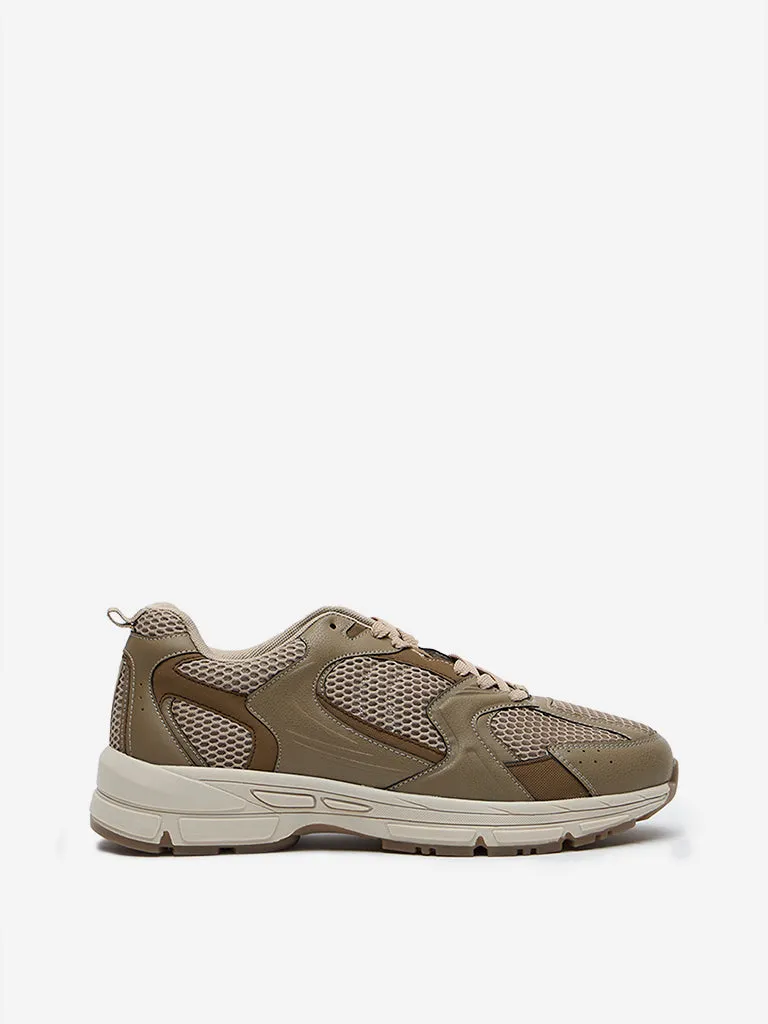 SOLEPLAY Taupe Mesh-Detailed Sneakers