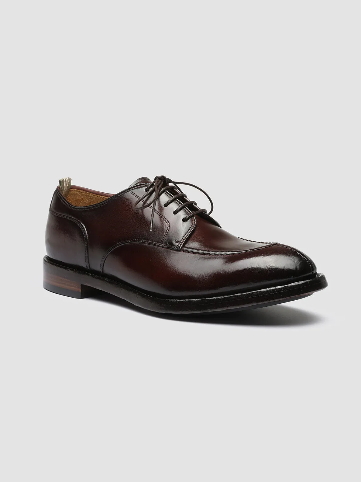 TEMPLE 005 - Burgundy Leather Derby Shoes