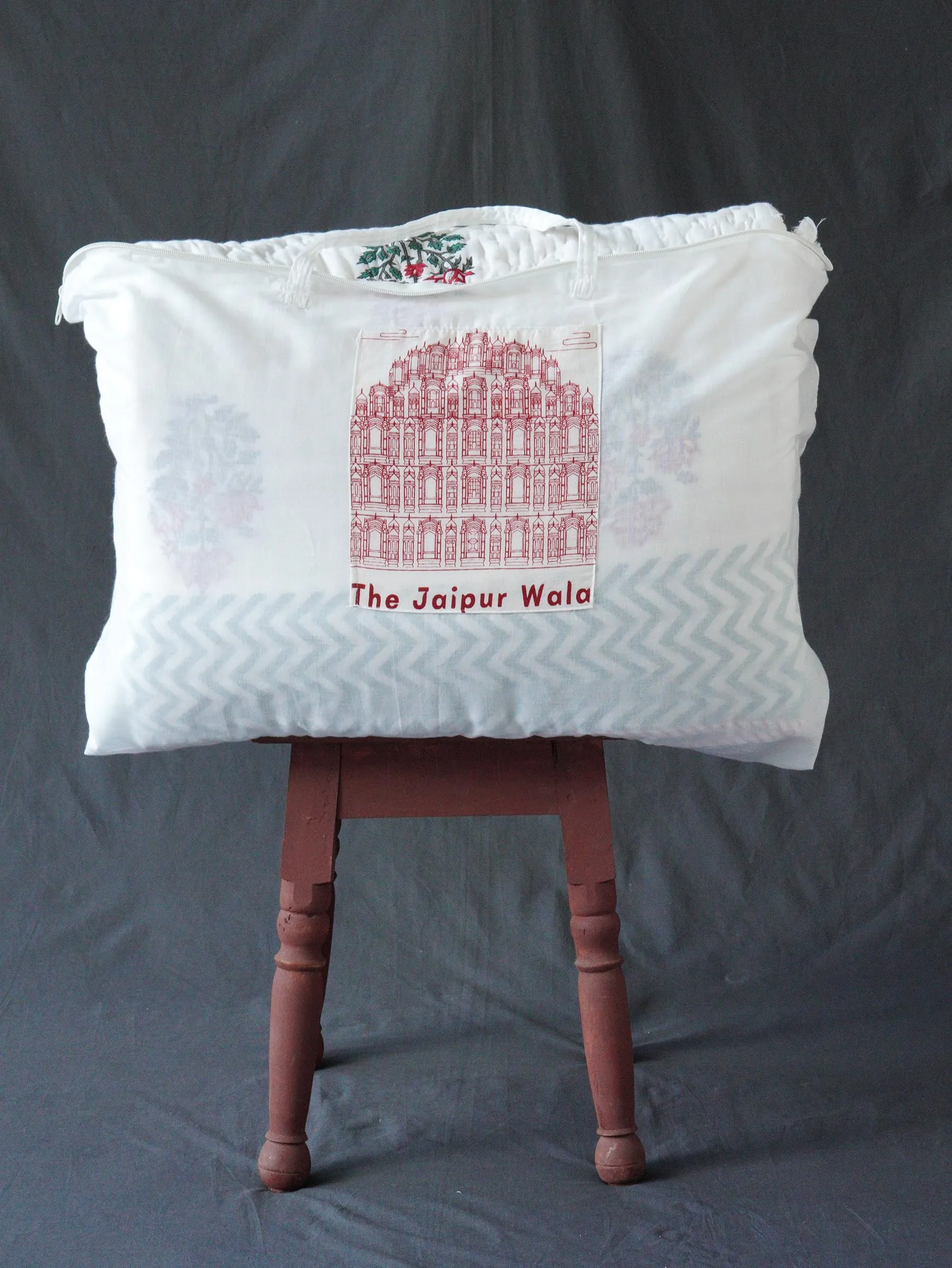 THE JAIPUR WALA Premium Hand Block Mulmul Cotton Quilt, Hand-Block Printed, 100% Surgical Cotton Filling, (GULMARG) (Single)