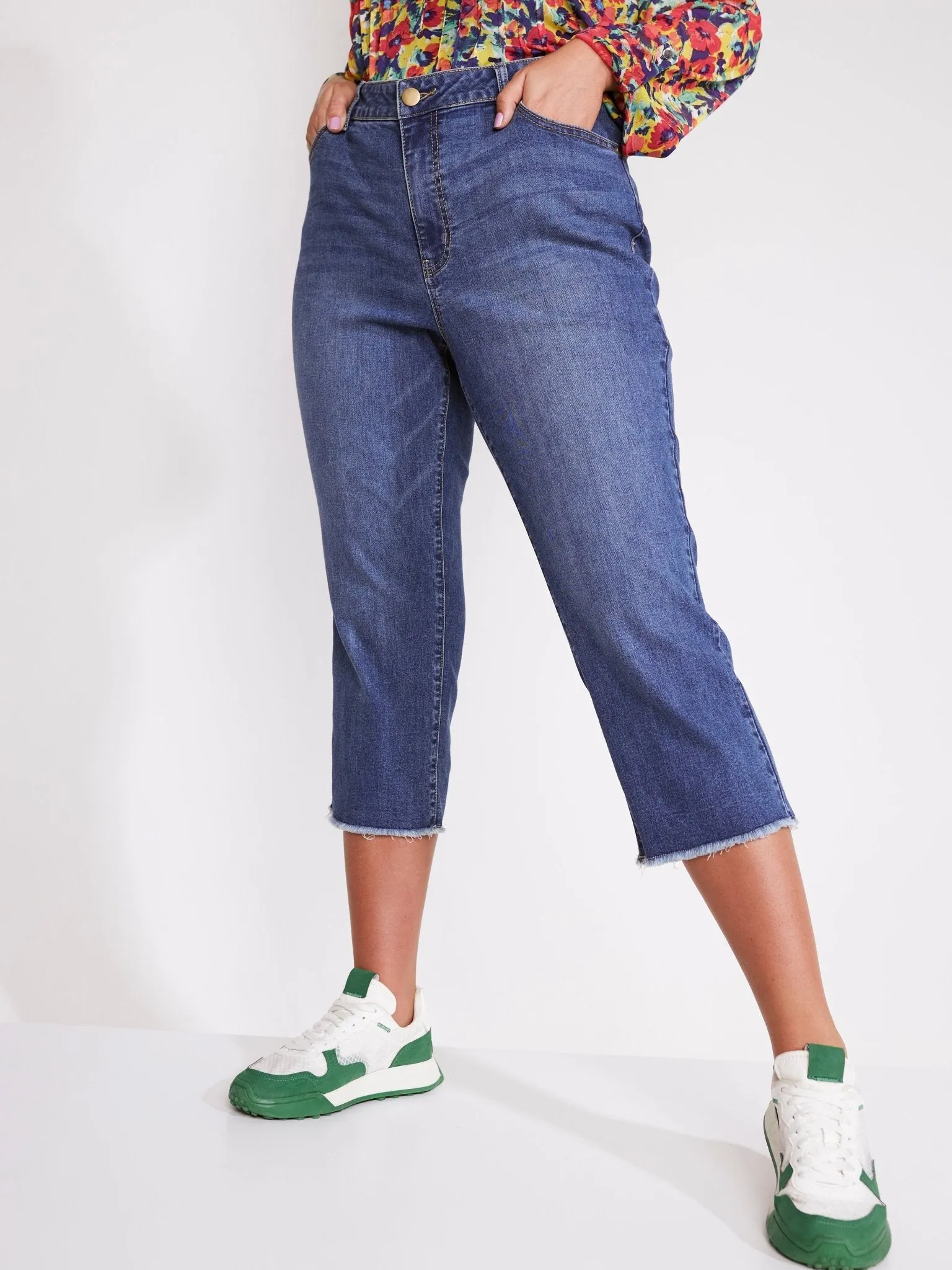 Westport Signature Basic Capri Pants with Frey Hem - Plus