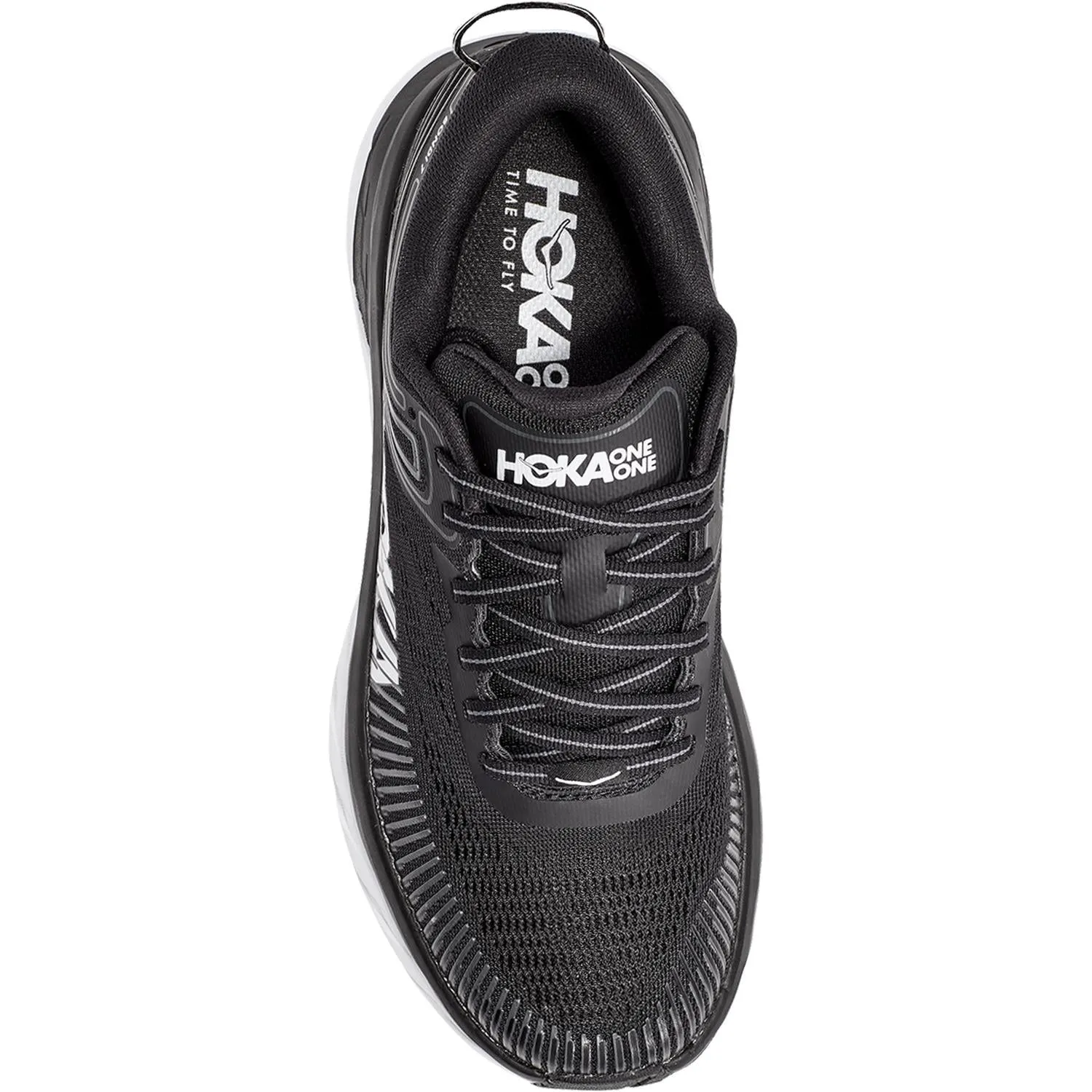 Women's Hoka One One Bondi 7 Black/White Mesh