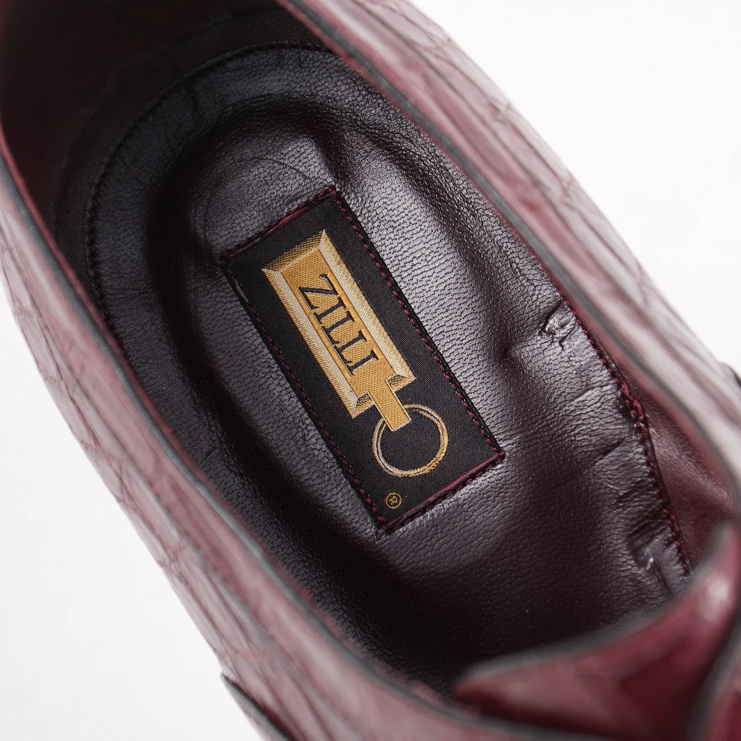 Zilli Burgundy Full Crocodile Derby