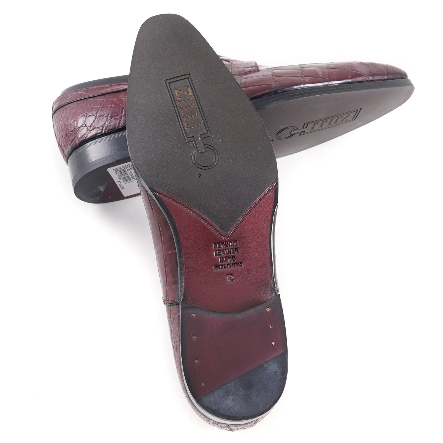 Zilli Burgundy Full Crocodile Derby