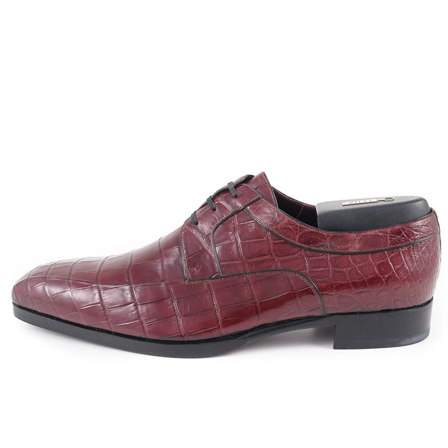 Zilli Burgundy Full Crocodile Derby