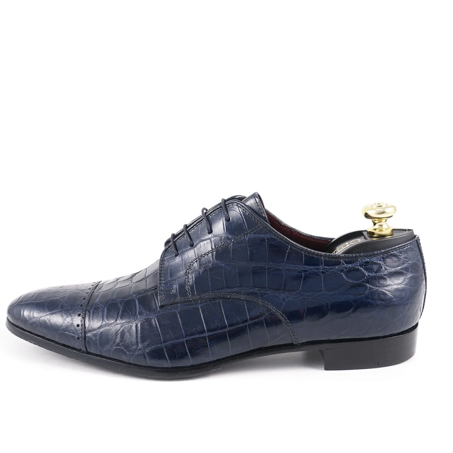 Zilli Navy Blue Full Alligator Derby